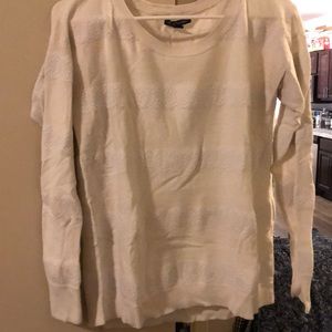 Cream and white pullover sweater